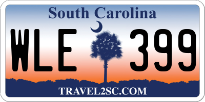 SC license plate WLE399