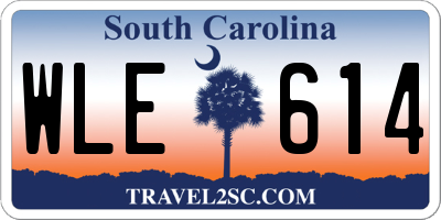 SC license plate WLE614
