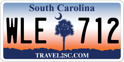 SC license plate WLE712