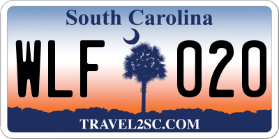 SC license plate WLF020