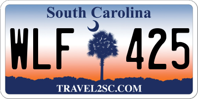SC license plate WLF425