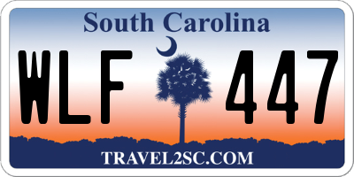 SC license plate WLF447