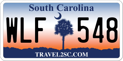 SC license plate WLF548