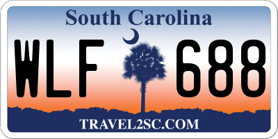 SC license plate WLF688