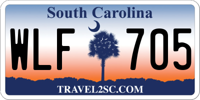 SC license plate WLF705
