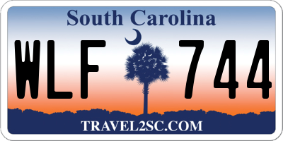 SC license plate WLF744