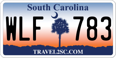 SC license plate WLF783