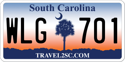SC license plate WLG701