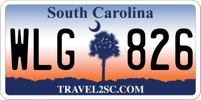 SC license plate WLG826