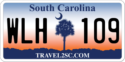 SC license plate WLH109
