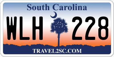 SC license plate WLH228