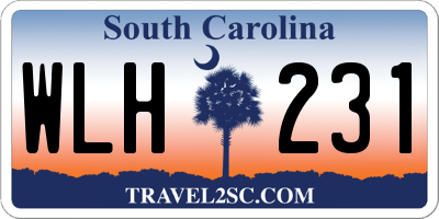 SC license plate WLH231