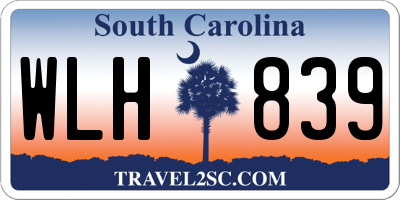 SC license plate WLH839