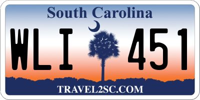 SC license plate WLI451