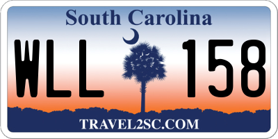 SC license plate WLL158