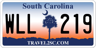 SC license plate WLL219