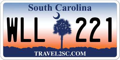 SC license plate WLL221