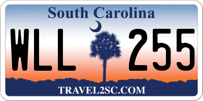 SC license plate WLL255