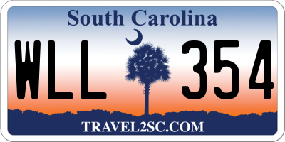 SC license plate WLL354