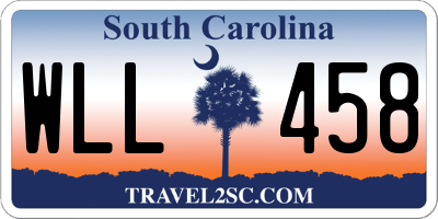 SC license plate WLL458