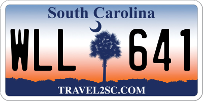 SC license plate WLL641