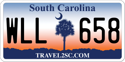SC license plate WLL658