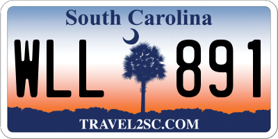 SC license plate WLL891