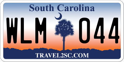 SC license plate WLM044
