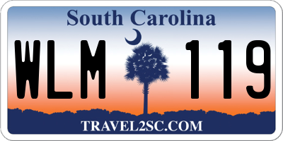 SC license plate WLM119