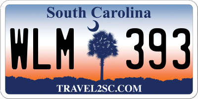 SC license plate WLM393