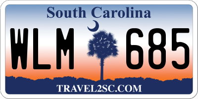 SC license plate WLM685