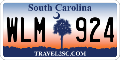 SC license plate WLM924