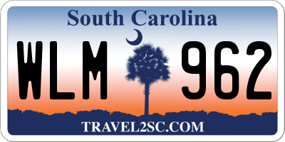 SC license plate WLM962
