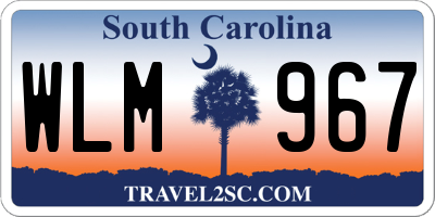 SC license plate WLM967