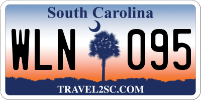 SC license plate WLN095
