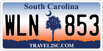 SC license plate WLN853