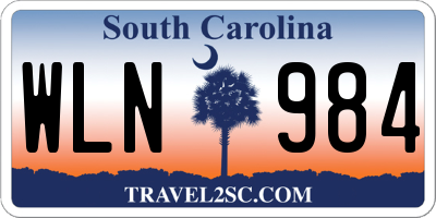 SC license plate WLN984