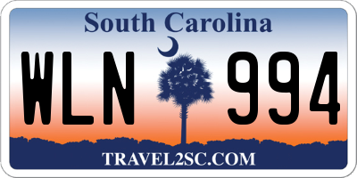 SC license plate WLN994