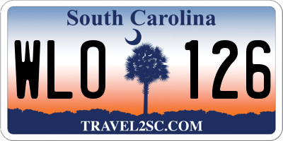 SC license plate WLO126