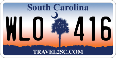 SC license plate WLO416
