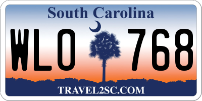 SC license plate WLO768
