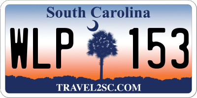 SC license plate WLP153