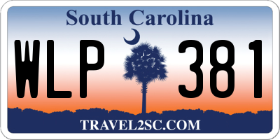 SC license plate WLP381