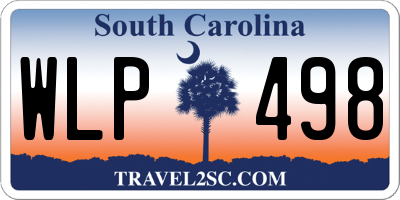 SC license plate WLP498