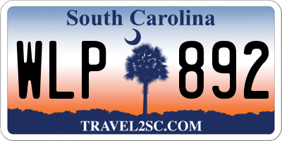 SC license plate WLP892