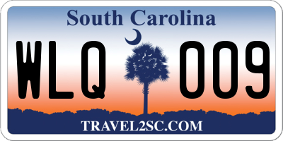 SC license plate WLQ009