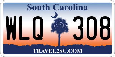 SC license plate WLQ308