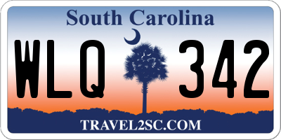 SC license plate WLQ342