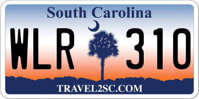 SC license plate WLR310