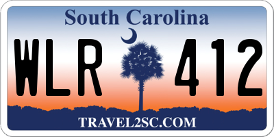 SC license plate WLR412